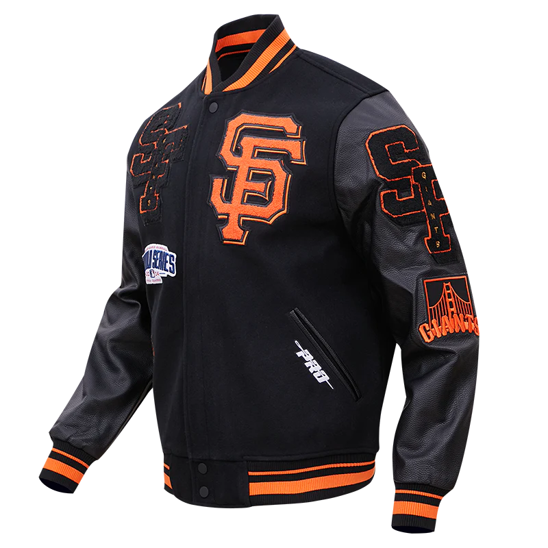 San Francisco Giants Mash Up Logo Varsity Jacket NYC Jackets