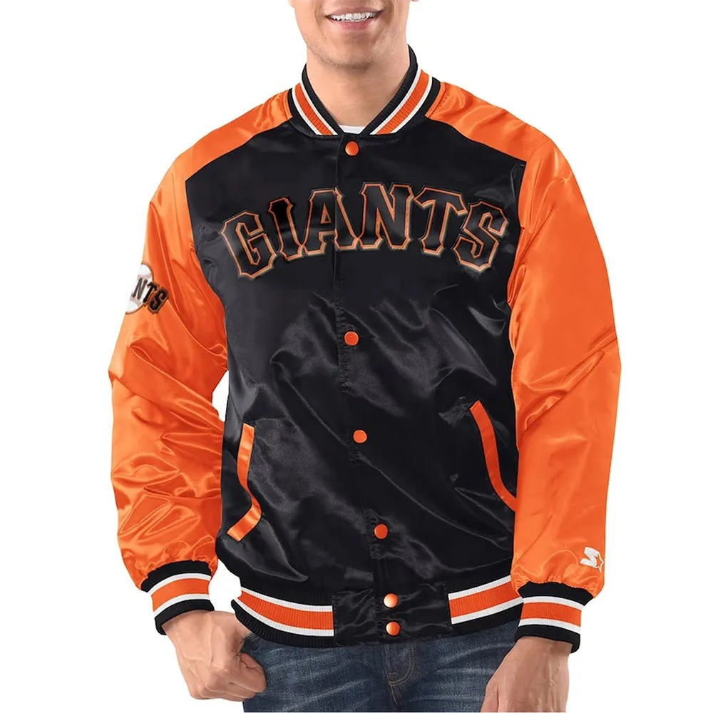 San Francisco Giants Renegade Varsity Satin Jacket NYC Jackets