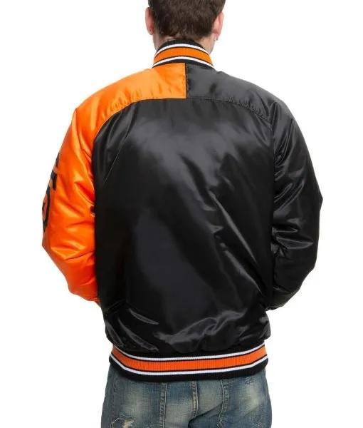 San Francisco Giants Stadium Black And Orange Varsity Jacket NYC Jackets