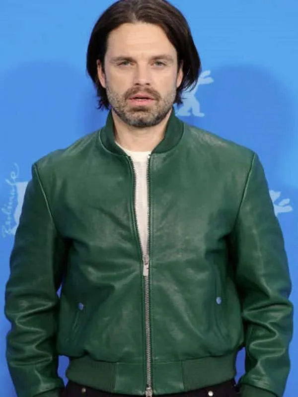 Sebastian Stan A Different Man Green Leather Jacket NYC Jackets