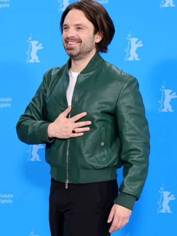 Sebastian Stan A Different Man Green Leather Jacket NYC Jackets