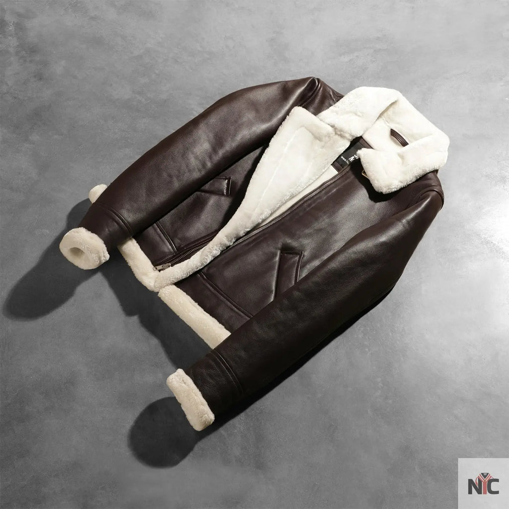 Sherilyn B-3 Maroon Leather Bomber Jacket NYC Jackets