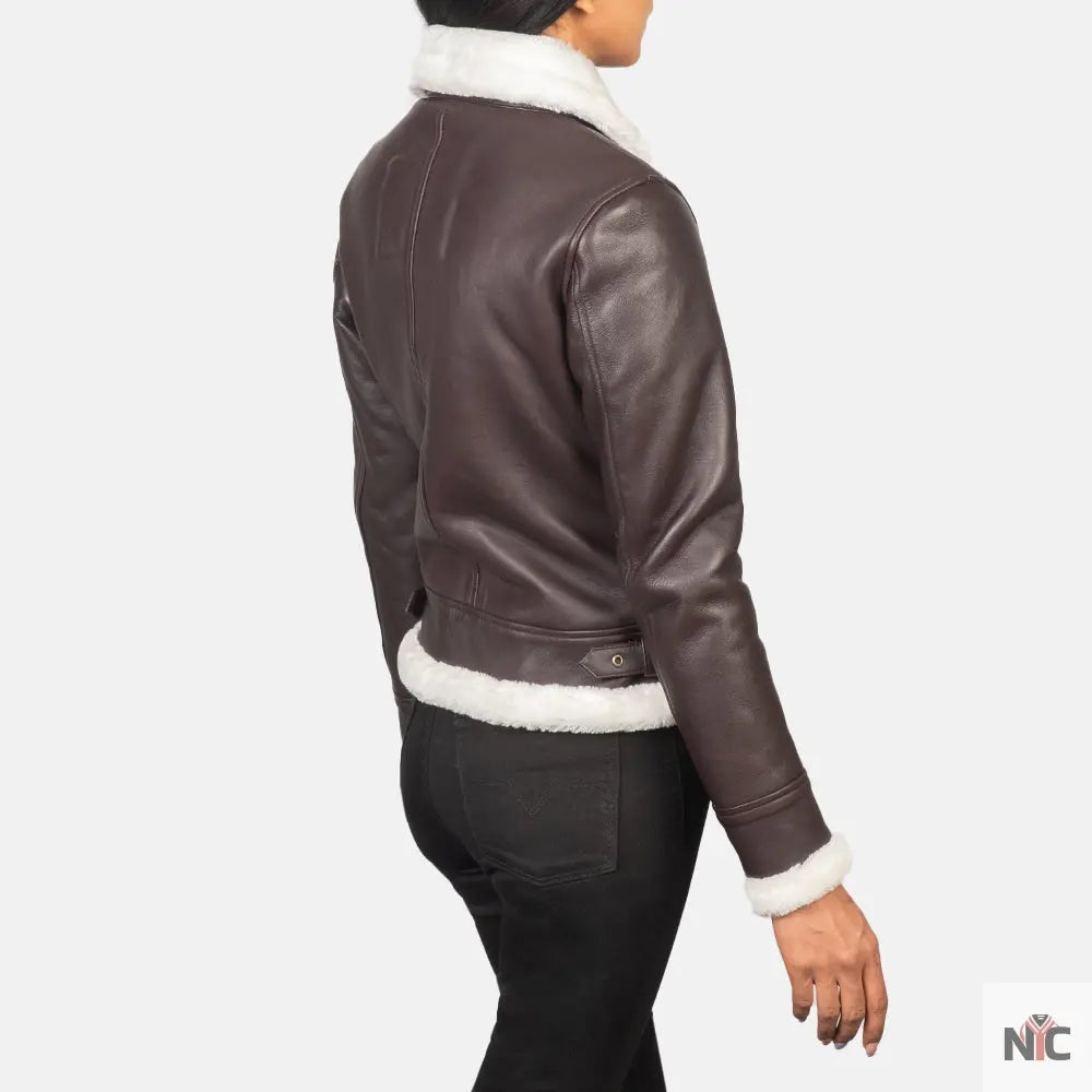 Sherilyn B-3 Maroon Leather Bomber Jacket NYC Jackets