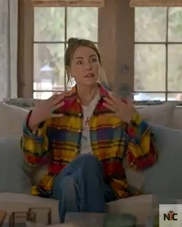 Shrinking Christa Miller Plaid Color Shirt NYC Jackets