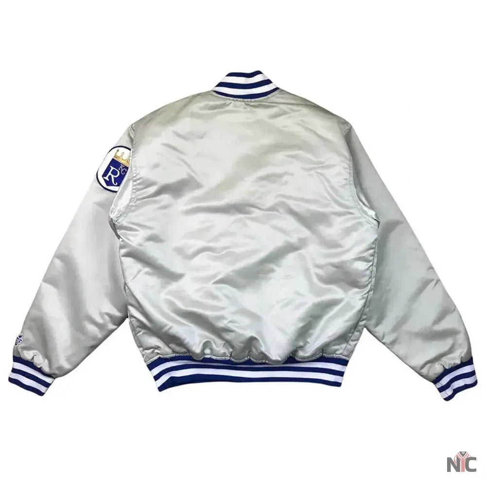 Silver Kansas City Royals Satin Jacket NYC Jackets