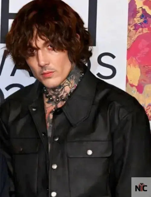 Singer Oliver Sykes Black Crop Leather Jacket NYC Jackets