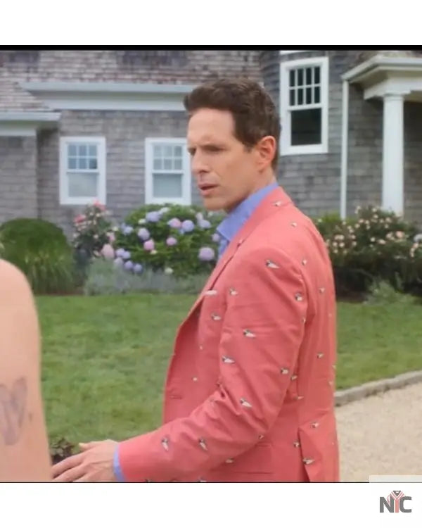Sirens Glenn Howerton Duck Print Pink Coat NYC Jackets