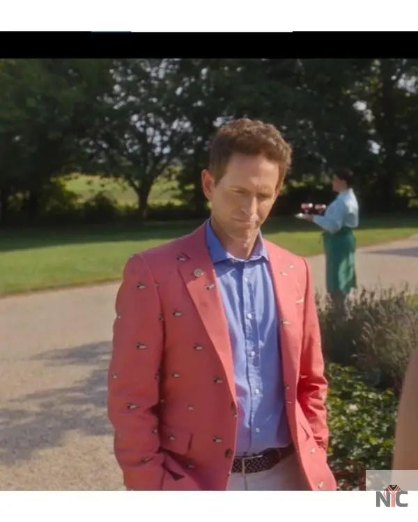 Sirens Glenn Howerton Duck Print Pink Coat NYC Jackets