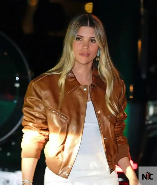 Sofia Richie Brown Leather Jacket NYC Jackets