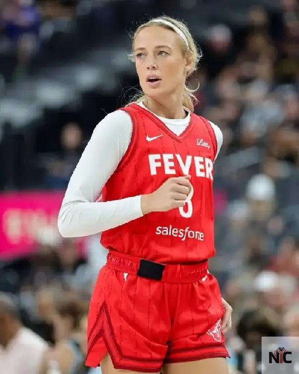 Sophie Cunningham Indiana Fever Red Jersey NYC Jackets