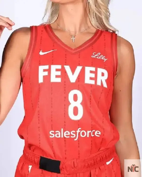 Sophie Cunningham Indiana Fever Red Jersey NYC Jackets