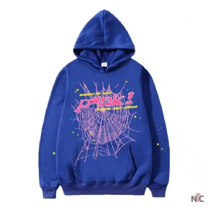 Sp5der 555555 Young Thug Hoodie Blue NYC Jackets