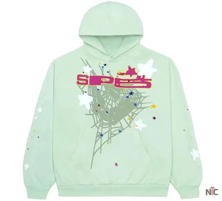 Sp5der SP5 Mint Hoodie NYC Jackets