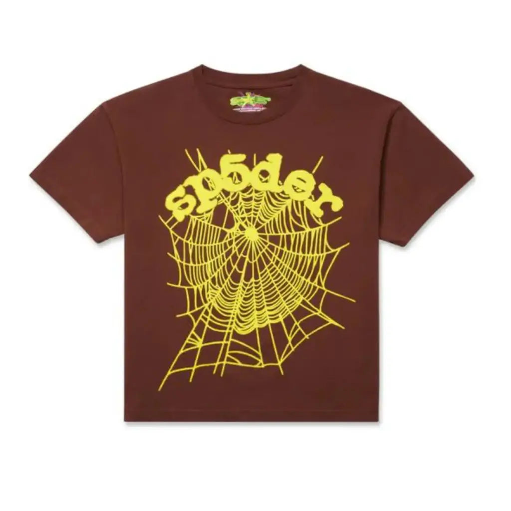Sp5der OG Web Brown Tee