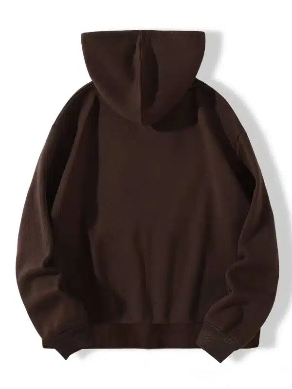 Sp5der Zipper Web & Heart Print Hoodie Brown