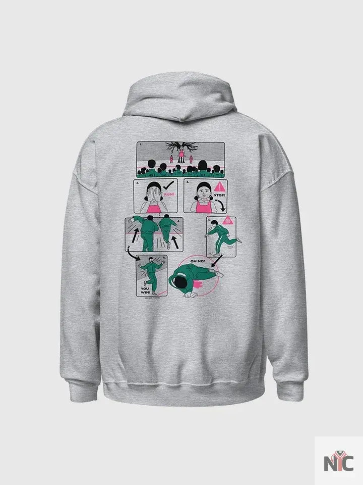 Squid Game Comic Grey Hoodie NYC Jackets