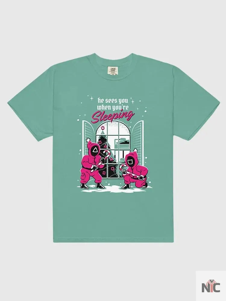 Squid Game He Sees You When You’re Sleeping T-Shirt NYC Jackets