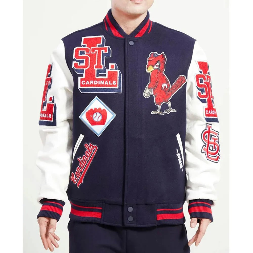 St Louis Cardinals Mash Up Varsity Jacket NYC Jackets