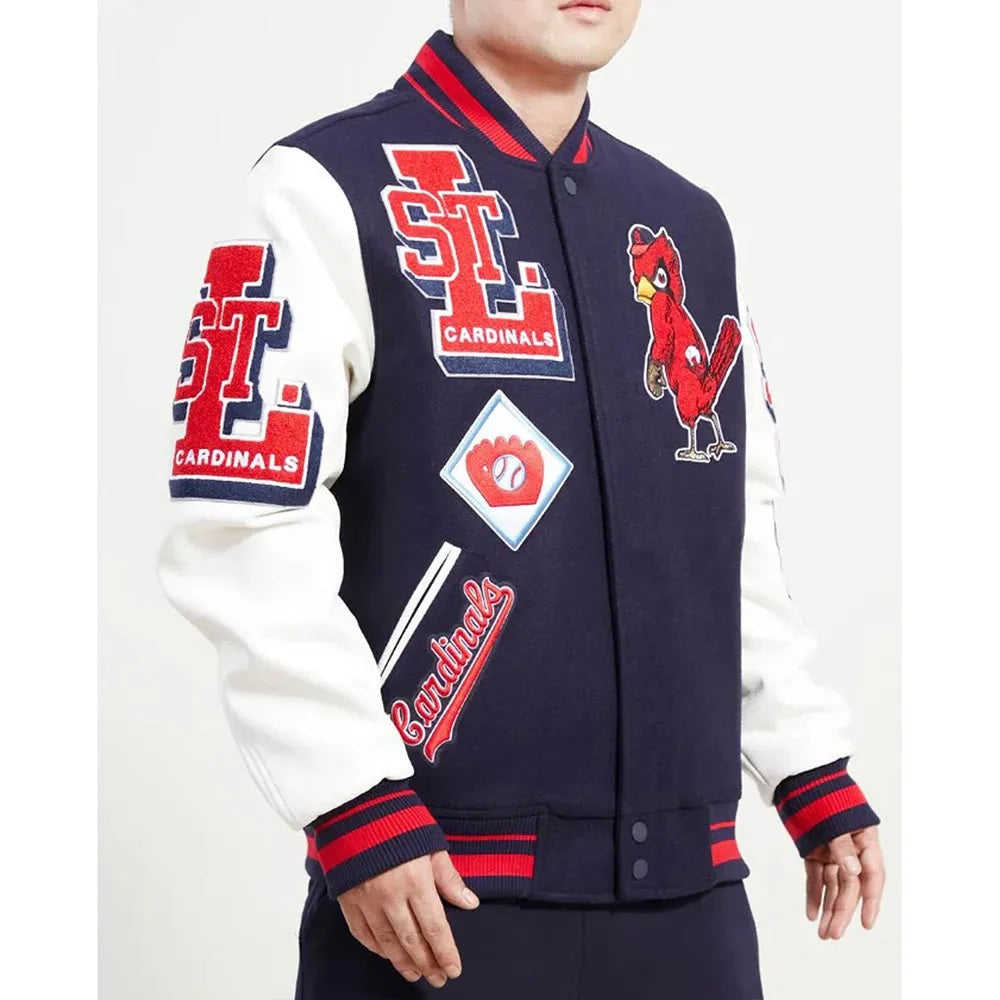 St Louis Cardinals Mash Up Varsity Jacket NYC Jackets