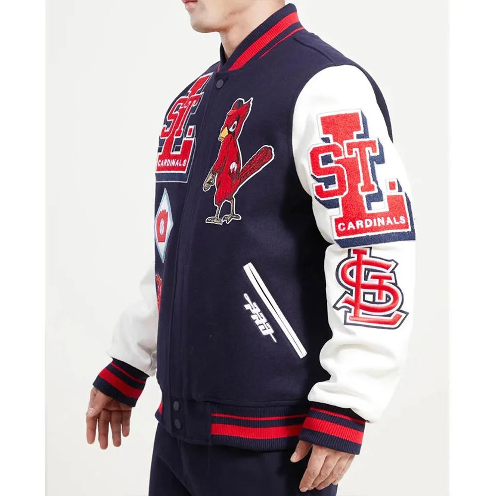 St Louis Cardinals Mash Up Varsity Jacket NYC Jackets
