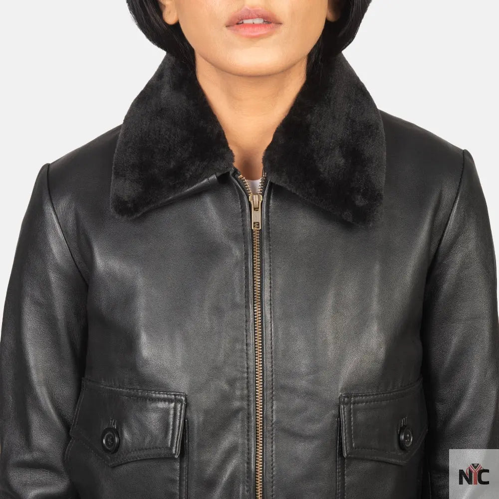Stella G-1 Black Leather Bomber Jacket NYC Jackets