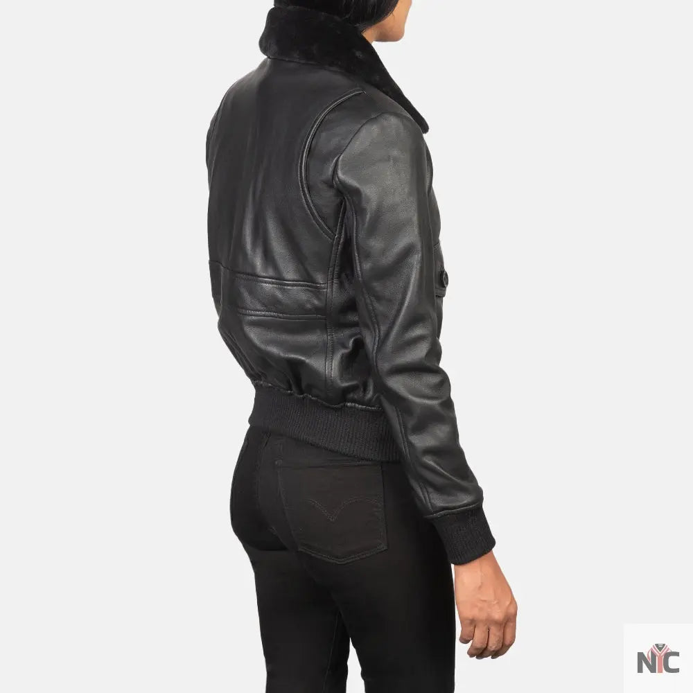 Stella G-1 Black Leather Bomber Jacket NYC Jackets