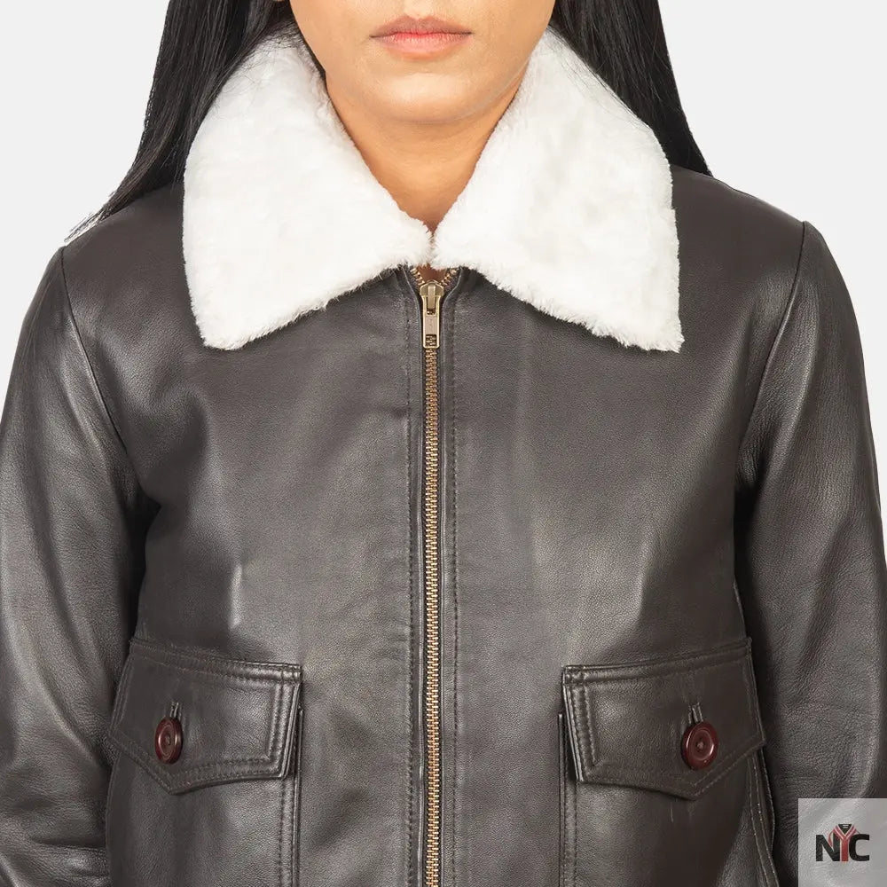 Stella G-1 Brown Leather Bomber Jacket NYC Jackets
