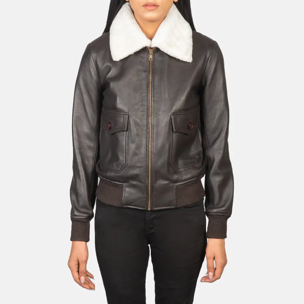 Stella G-1 Brown Leather Bomber Jacket NYC Jackets