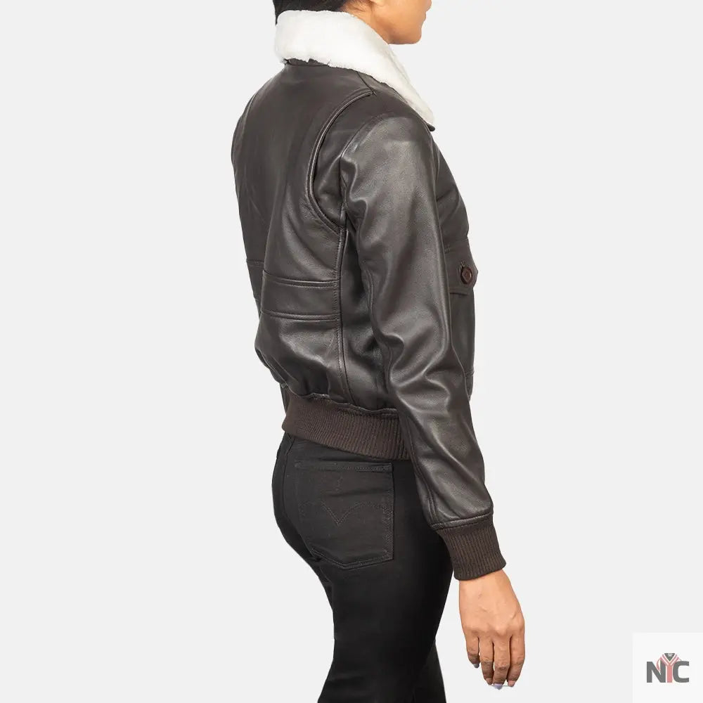 Stella G-1 Brown Leather Bomber Jacket NYC Jackets