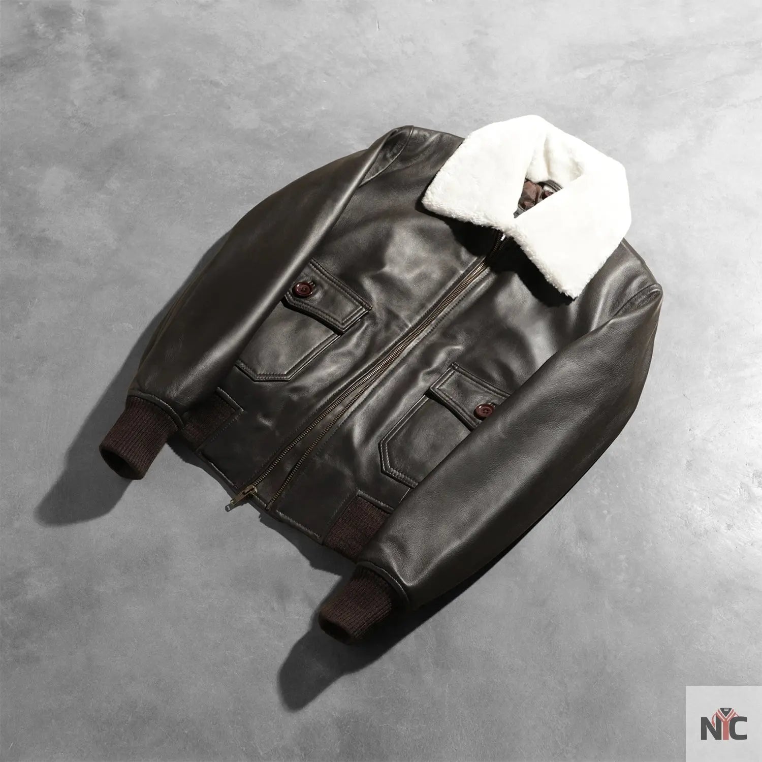 Stella G-1 Brown Leather Bomber Jacket NYC Jackets