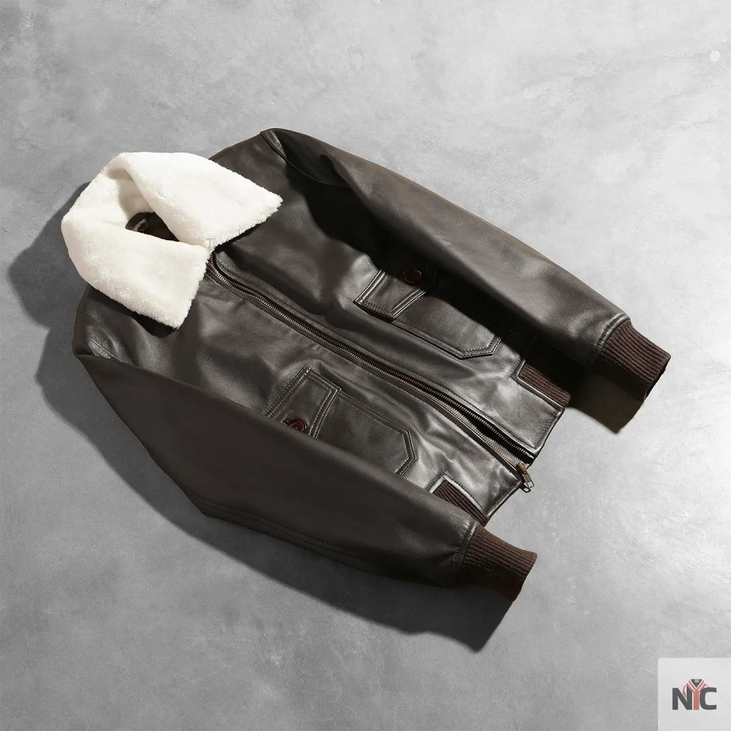Stella G-1 Brown Leather Bomber Jacket NYC Jackets