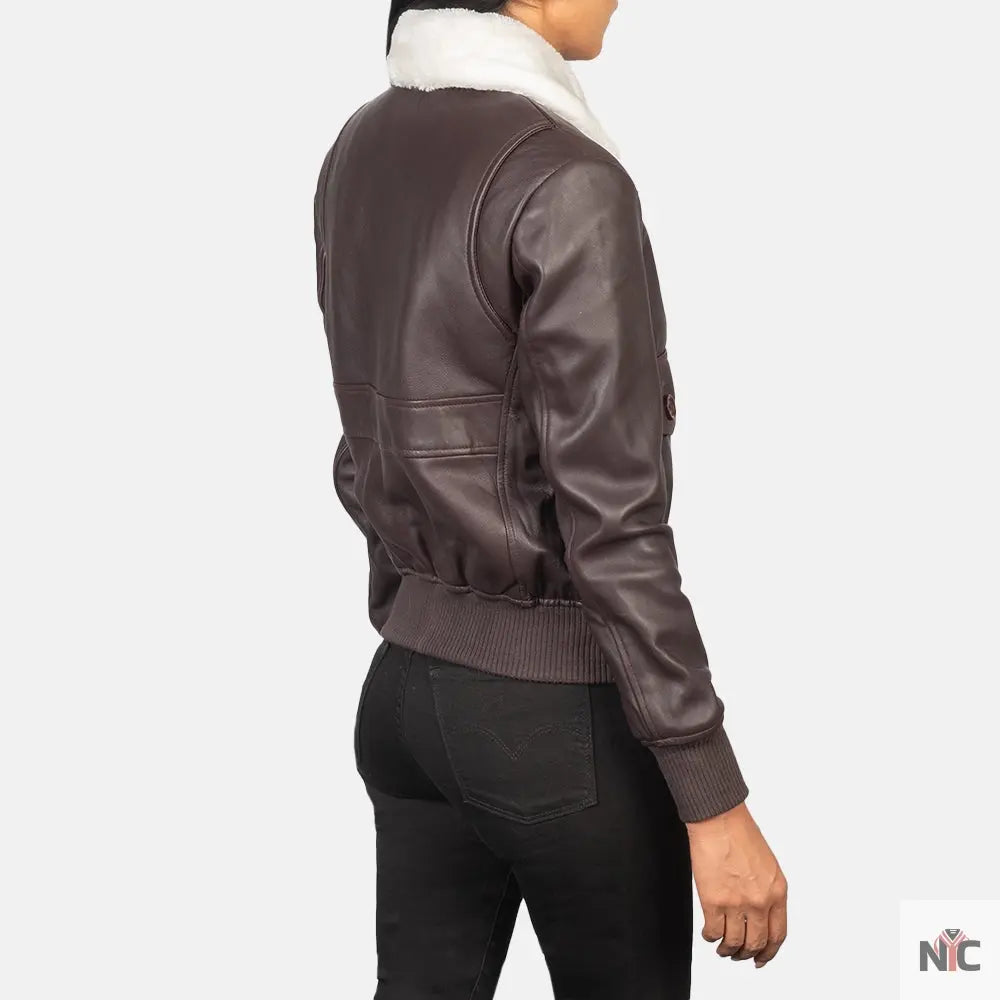 Stella G-1 Maroon Leather Bomber Jacket NYC Jackets