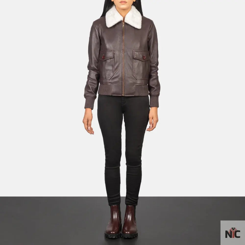 Stella G-1 Maroon Leather Bomber Jacket NYC Jackets