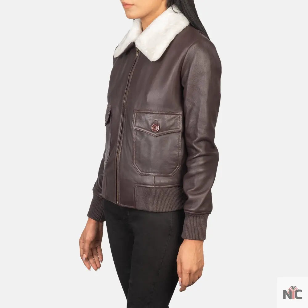 Stella G-1 Maroon Leather Bomber Jacket NYC Jackets