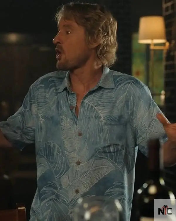Stick Owen Wilson Blue Hawaiian Shirt NYC Jackets