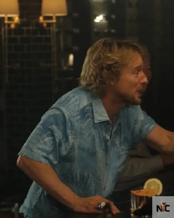 Stick Owen Wilson Blue Hawaiian Shirt NYC Jackets