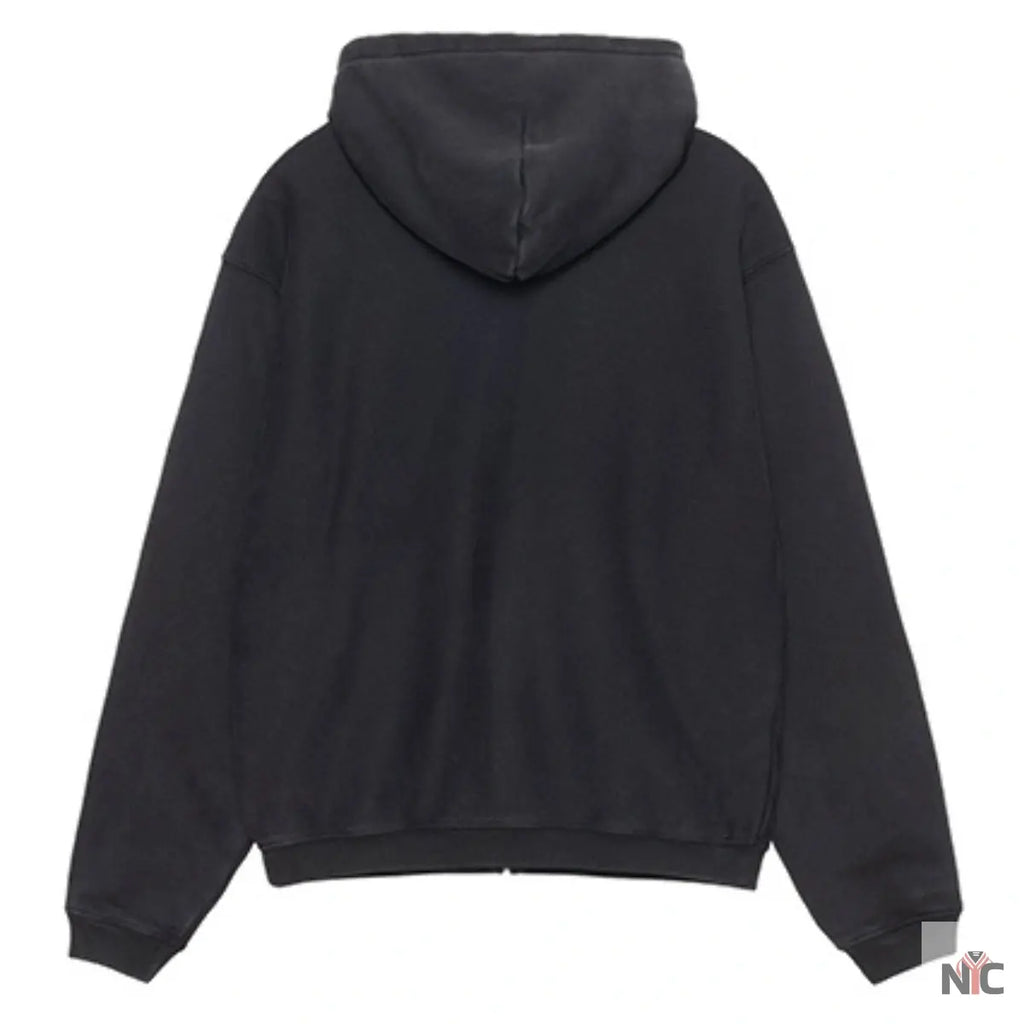 Stussy Unisex Outline Zip Hoodie Black NYC Jackets