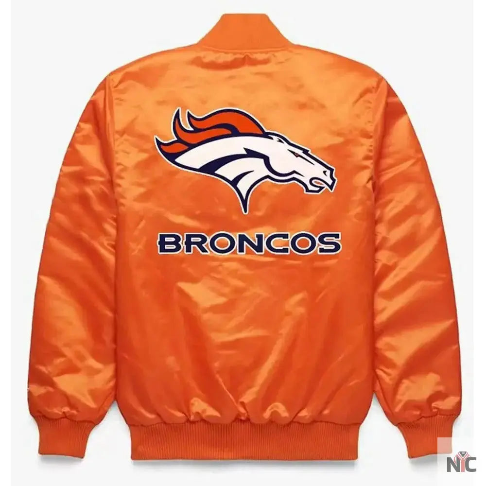 Super Bowl Denver Broncos Orange Satin Jacket NYC Jackets