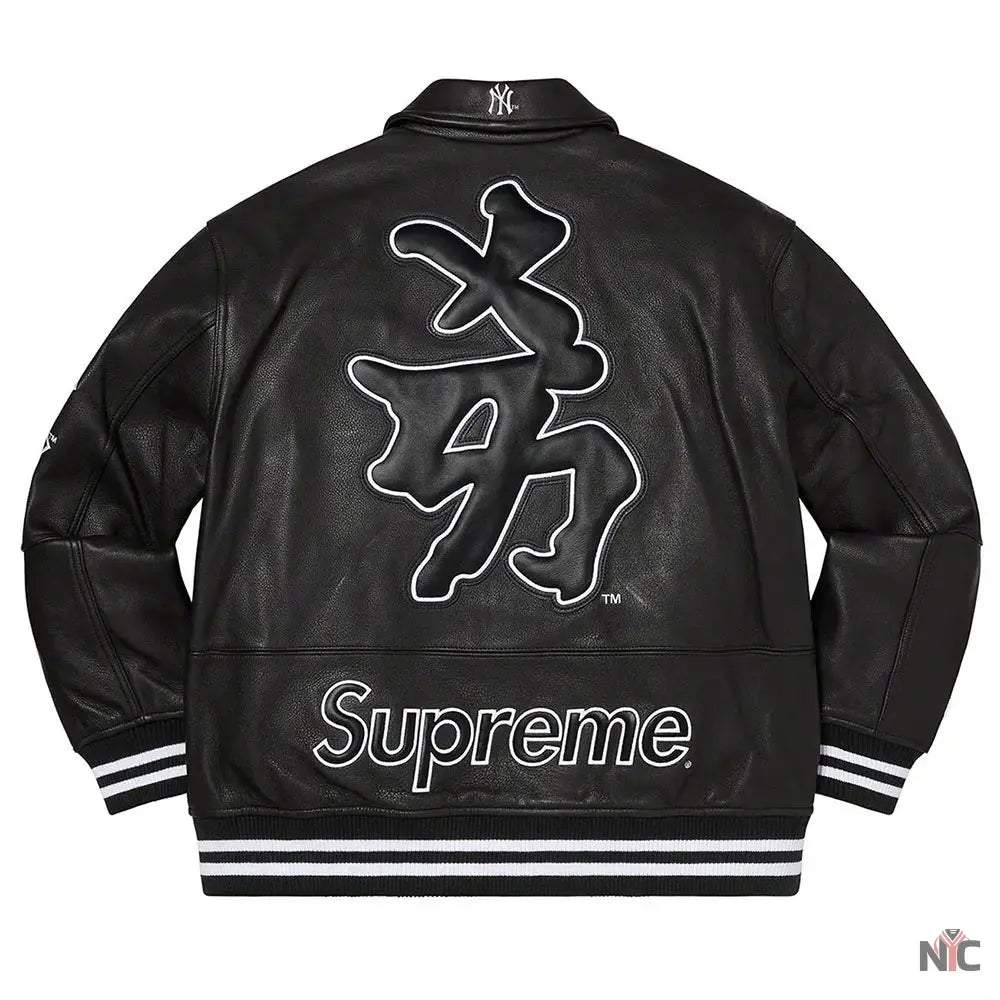 Supreme NY Yankees Varsity Leather Jacket NYC Jackets