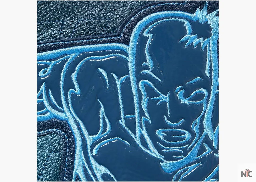 Supreme Silver Surfer Blue Leather Varsity Jacket NYC Jackets