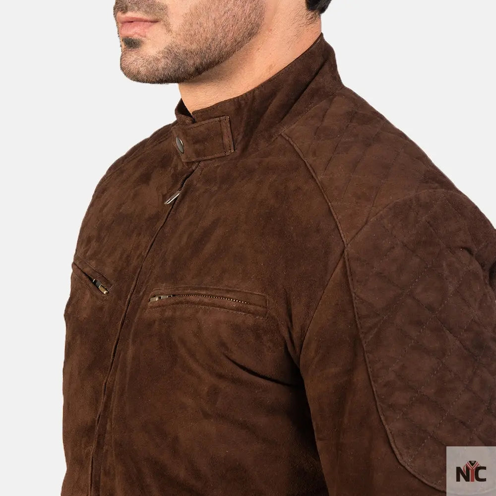 Sven Mocha Suede Bomber Jacket NYC Jackets