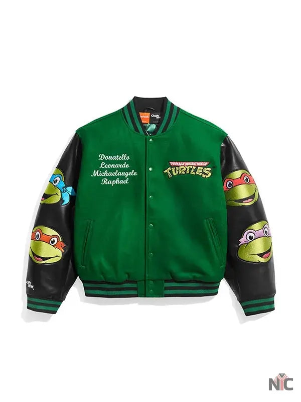 TMNT Green Varsity Bomber Jacket NYC Jackets