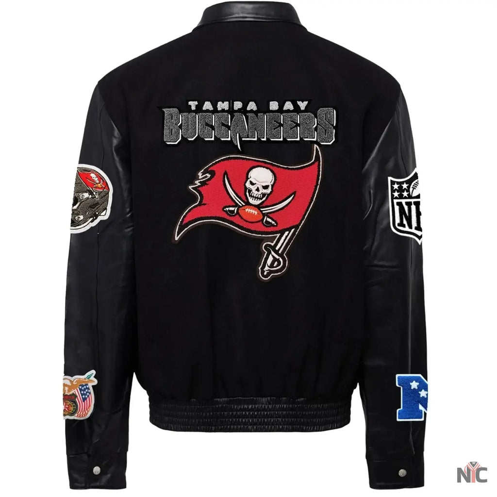 Tampa Bay Buccaneers Jeff Hamilton Wool and Leather Jacket NYC Jackets