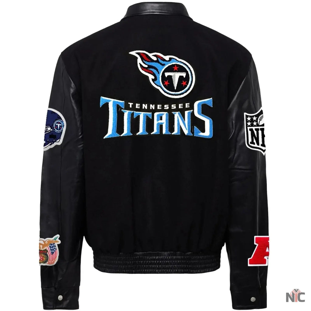 Tennessee Titans Jeff Hamilton Wool and Leather Jacket NYC Jackets