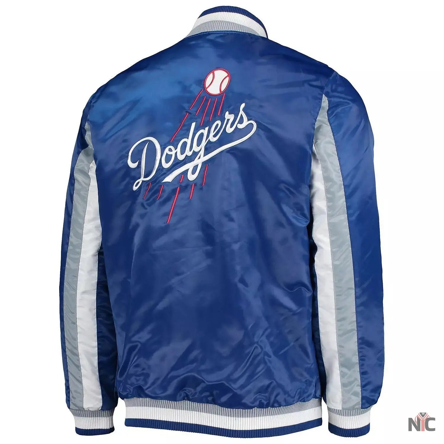 The Ace Dodgers Royal Blue Satin Varsity Jacket NYC Jackets