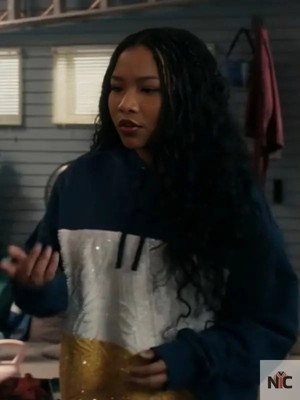 The Equalizer S5 Laya DeLeon Hayes Color Blocked Hoodie NYC Jackets