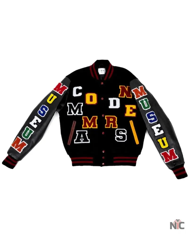 The Museum Black Washington Commanders Wool & Leather Full Snap Varsity Jacket NYC Jackets
