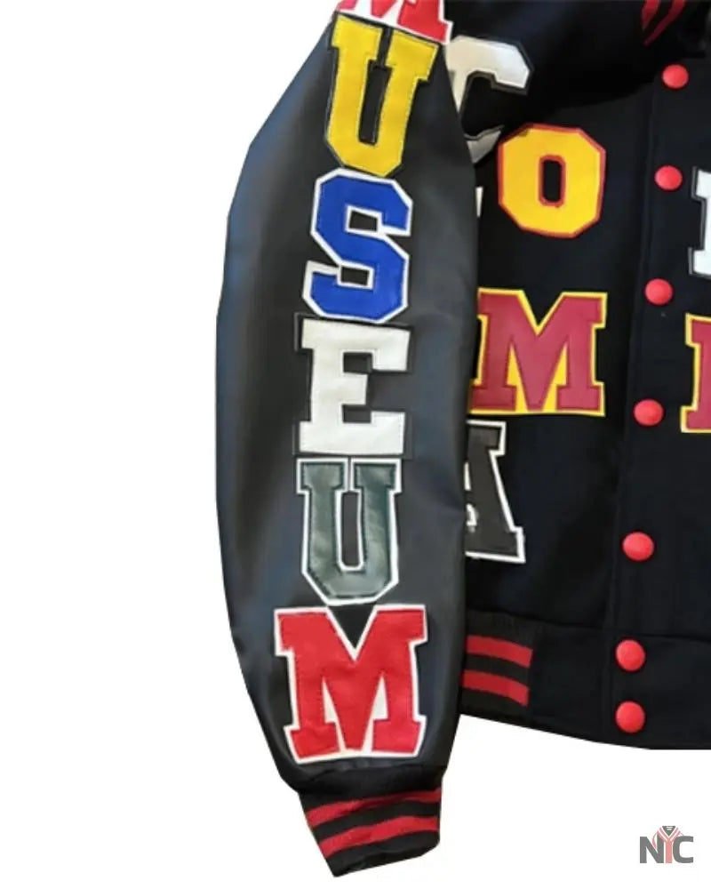 The Museum Black Washington Commanders Wool & Leather Full Snap Varsity Jacket NYC Jackets