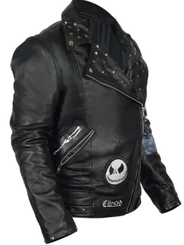 The Nightmare Before Christmas Studded Leather Jacket NYC Jackets
