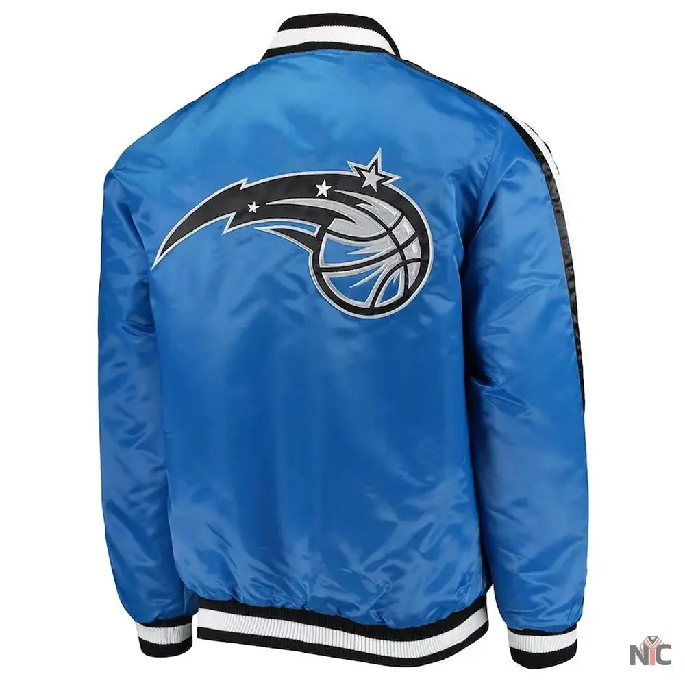The Offensive Orlando Magic Blue Varsity Satin Jacket NYC Jackets